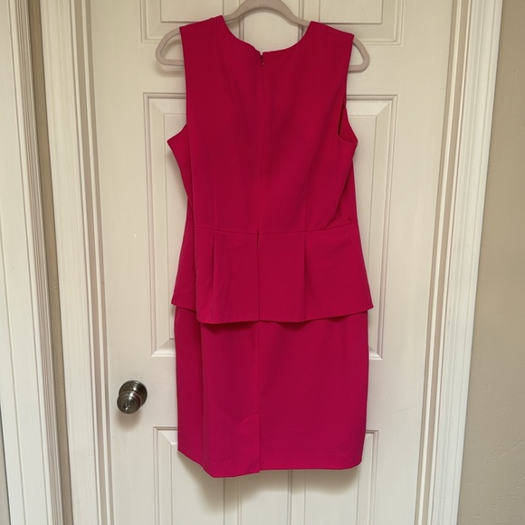 Calvin Klein, Barbie pink, peplum dress size 12. - Picture 5 of 9